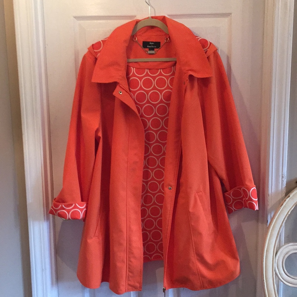 Dennis Basso 2X hooded rain jacket